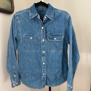 Lauren Jeans Co Button Front Cotton Denim Shirt Size Small